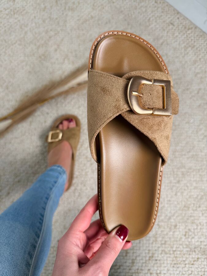Carine Khaki Slides